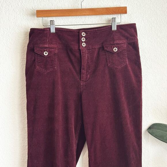 Anthropologie Pilcro High Rise Trouser Boot-Cut Pants Size 32 Corduroy Retro - Picture 2 of 9